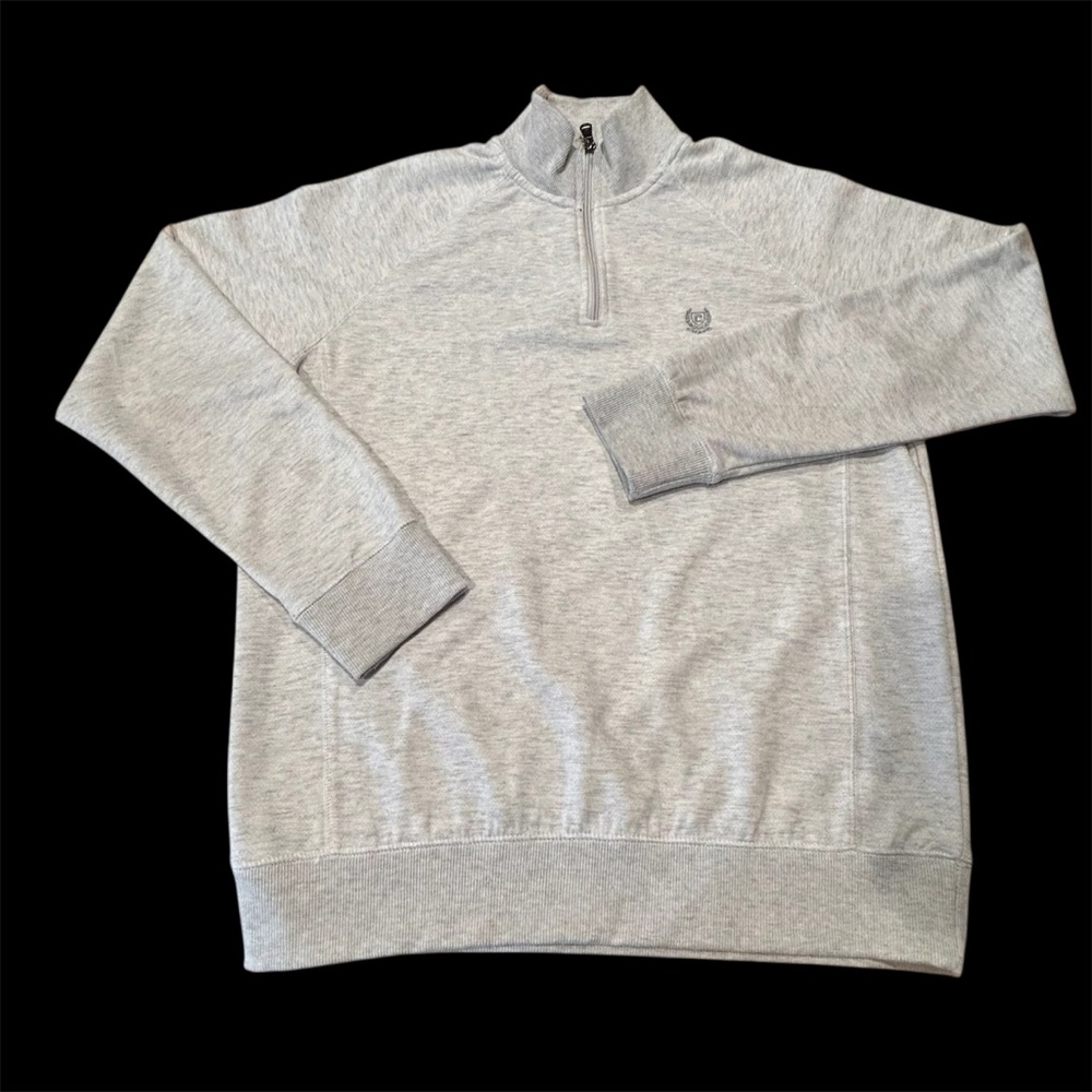 Chaps Classic Light Gray 1/4 Zip Pullover Sweater‎ Size Medium